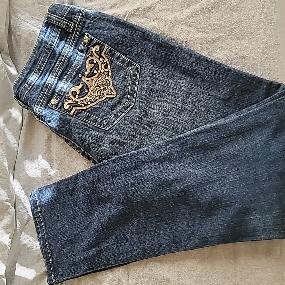 Ana A New Approach Straight leg jeans size with bling pockets 30/10